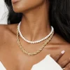 Necklaces-Dynamite 2-Pack Twist Rope & Pearl Necklaces White