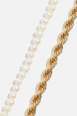 Necklaces-Dynamite 2-Pack Twist Rope & Pearl Necklaces White