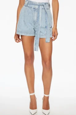 Jeans & Denim | Shorts-Dynamite Paper Bag Belted Jean Shorts Blue