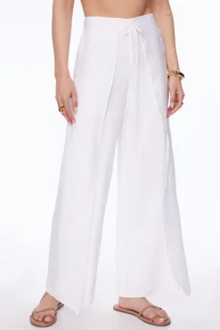 Pants | Wide Leg Pants-Dynamite Pareo Crinkled Pants White