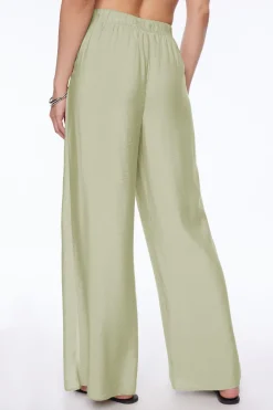 Pants | Wide Leg Pants-Dynamite Pareo Crinkled Pants Green