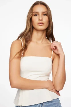 Blouses & Tops | Blouses & Tops-Dynamite Peplum Tube Top White