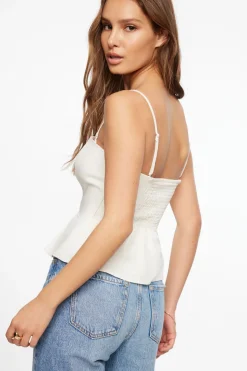 Blouses & Tops | Blouses & Tops-Dynamite Peplum Tube Top White
