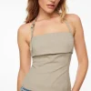 Blouses & Tops | Matching Sets-Dynamite Pinstripe Halter Top Brown
