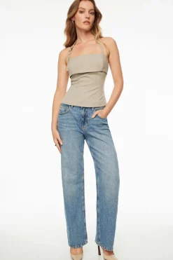 Blouses & Tops | Matching Sets-Dynamite Pinstripe Halter Top Brown