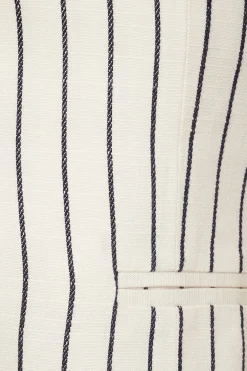 Blazers & Vests | Vests-Dynamite Pinstripe Open Back Halter Vest White