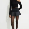 Skirts & Skorts | Skirts-Dynamite Pintuck Ruffled Mini Skort Black