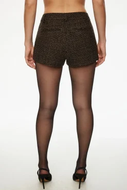 Shorts | Bestsellers-Dynamite Plaid Micro Mini Shorts Black