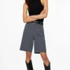 Shorts | Shorts-Dynamite Pleated Bermuda Shorts Blue