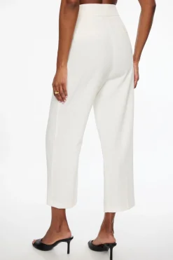 Pants | Straight Leg Pants-Dynamite Pleated Carrot Pants White