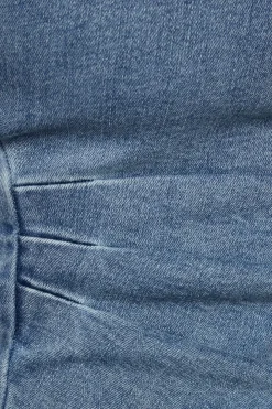 Blouses & Tops | Jeans & Denim-Dynamite Pleated Denim Bustier Top Blue