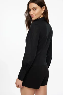 Blouses & Tops | Blouses & Tops-Dynamite Pleated Midi Shirt Black