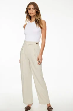 Pants | Wide Leg Pants-Dynamite Pleated Wide Leg Pants Brown