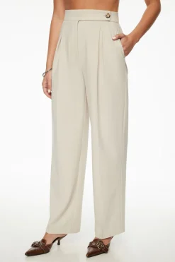Pants | Wide Leg Pants-Dynamite Pleated Wide Leg Pants Brown