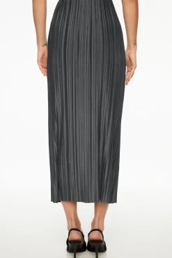 Skirts-Dynamite Plissé Column Maxi Skirt Blue