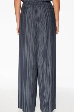 Pants | Wide Leg Pants-Dynamite Plissé Knit Wide Leg Pants Blue