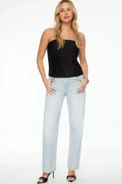 Tees & Tanks | Tees & Tanks-Dynamite Plissé Tube Top Black