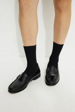 Socks & Tights-Dynamite Pointelle Crew Socks Black