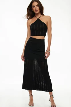 Skirts & Skorts | Skirts-Dynamite Pointelle Maxi Skirt Black