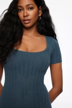 Dresses & Jumpsuits | Everyday Dresses-Dynamite Pointelle Mini Dress Blue
