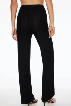 Pants | Wide Leg Pants-Dynamite Pointelle Wide Leg Pants Black