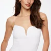 Tees & Tanks | Tees & Tanks-Dynamite Popcorn Textured Cami Bodysuit White