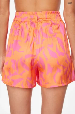 Shorts | Shorts-Dynamite Printed Satin Shorts Red