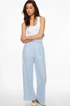 Pants | Wide Leg Pants-Dynamite Pull-On Wide Leg Pants Blue