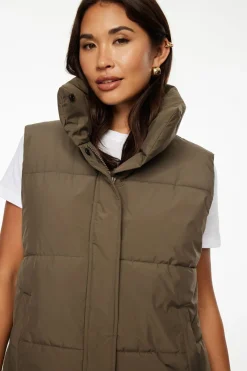 Coats & Jackets | Classic Coats-Dynamite Quilted Puffer Vest Brown
