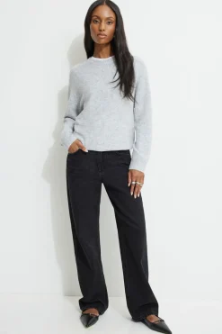 Sweaters & Cardigans | Sweaters-Dynamite Raglan Crewneck Sweater Gray