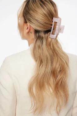 Hair Accessories-Dynamite Rectangle Claw Clip Pink