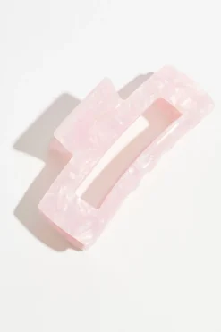 Hair Accessories-Dynamite Rectangle Claw Clip Pink