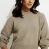 Sweaters & Cardigans | Sweaters-Dynamite Relaxed Crewneck Sweater Brown