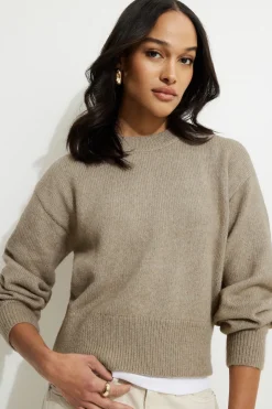 Sweaters & Cardigans | Sweaters-Dynamite Relaxed Crewneck Sweater Brown