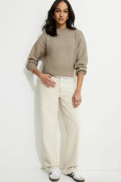 Sweaters & Cardigans | Sweaters-Dynamite Relaxed Crewneck Sweater Brown