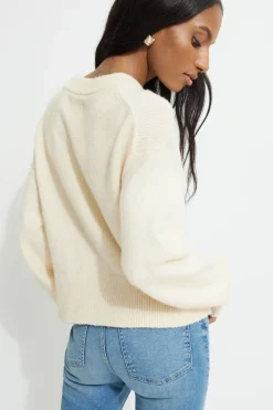 Sweaters | Long Sleeve Tops-Dynamite Relaxed Crewneck Sweater White