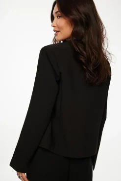Blazers & Vests-Dynamite Relaxed Long Sleeve Blazer Black
