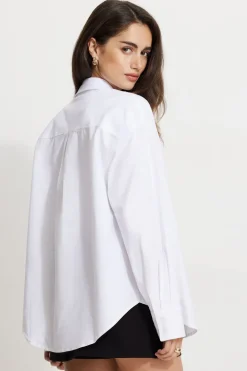 Blouses & Tops | Blouses & Tops-Dynamite Relaxed Oxford Shirt White