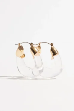 Earrings-Dynamite Resin Loop Hoop Earrings White