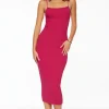 Dresses & Jumpsuits | Midi & Maxi Dresses-Dynamite Ribbed Bodycon Midi Dress Pink