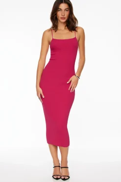 Dresses & Jumpsuits | Midi & Maxi Dresses-Dynamite Ribbed Bodycon Midi Dress Pink