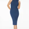 Dresses & Jumpsuits | Midi & Maxi Dresses-Dynamite Ribbed Bodycon Midi Dress BLUE