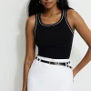 Tees & Tanks | Tees & Tanks-Dynamite Ribbed Contrast Tank Top Black