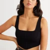 Sweaters & Cardigans | Sweaters-Dynamite Ribbed Corset Top Black