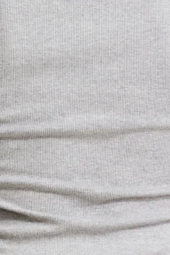 Tees & Tanks | Online Exclusives-Dynamite Ribbed Crewneck Waist T Shirt Gray