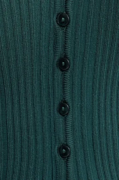 Sweaters & Cardigans | Sweaters-Dynamite Ribbed Flyaway Cardigan Green