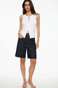 Tees & Tanks | Tees & Tanks-Dynamite Ribbed Flyaway Top White