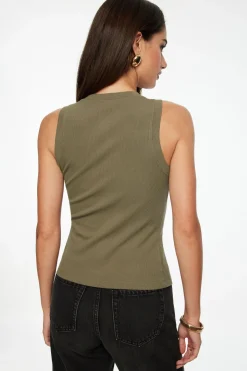 Tees & Tanks | Tees & Tanks-Dynamite Ribbed Flyaway Top Brown