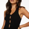 Sweaters & Cardigans | Sweaters-Dynamite Ribbed Peekaboo Tank Top Black