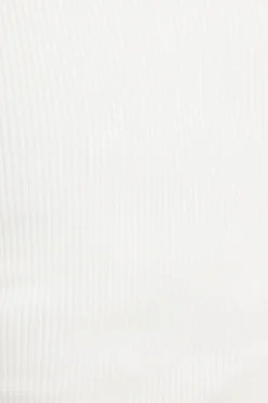 Sweaters & Cardigans | Short Sleeve Tops-Dynamite Ribbed Quarter Sleeve Polo White